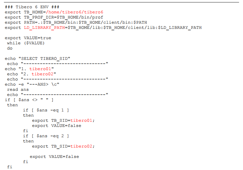 Tibero 다중 인스턴스를 사용할 때의 os profile 설정 1